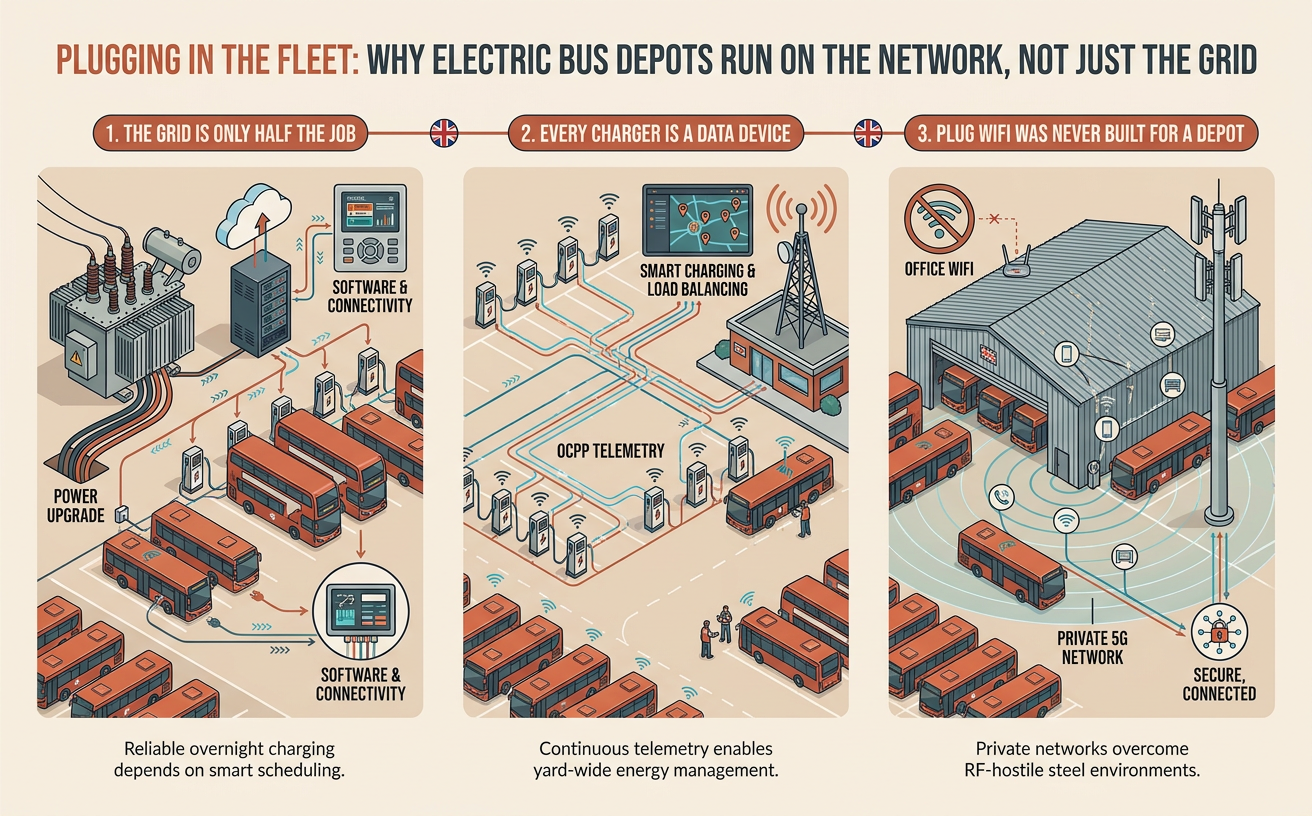 Electric Bus Depot Charging: The Network Layer | Aerix